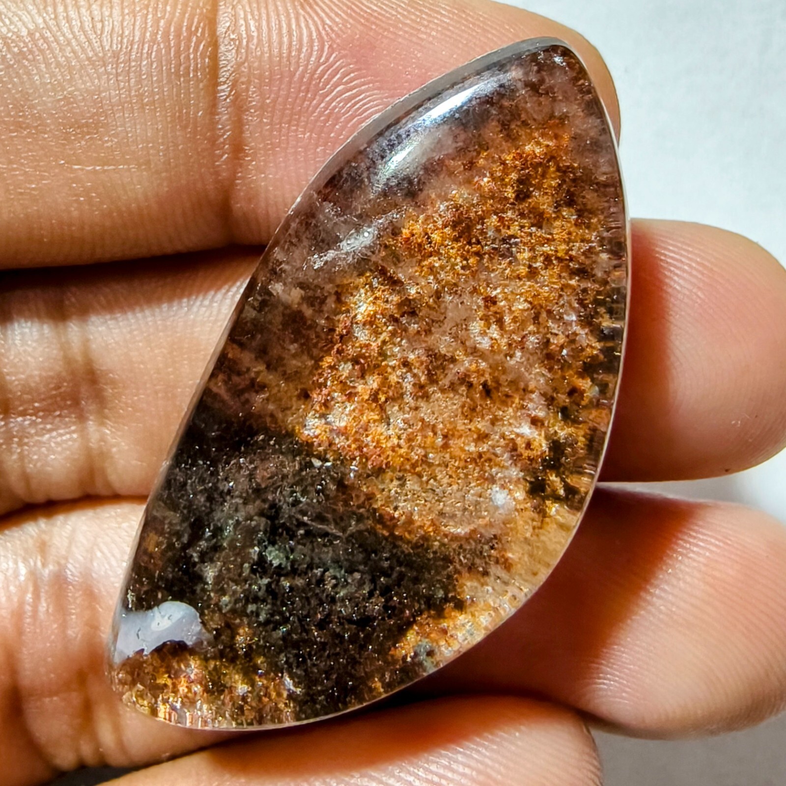 72 Cts Natural Garden Quartz Cabochon Gemstone 44.4×21.7×11.1 MM