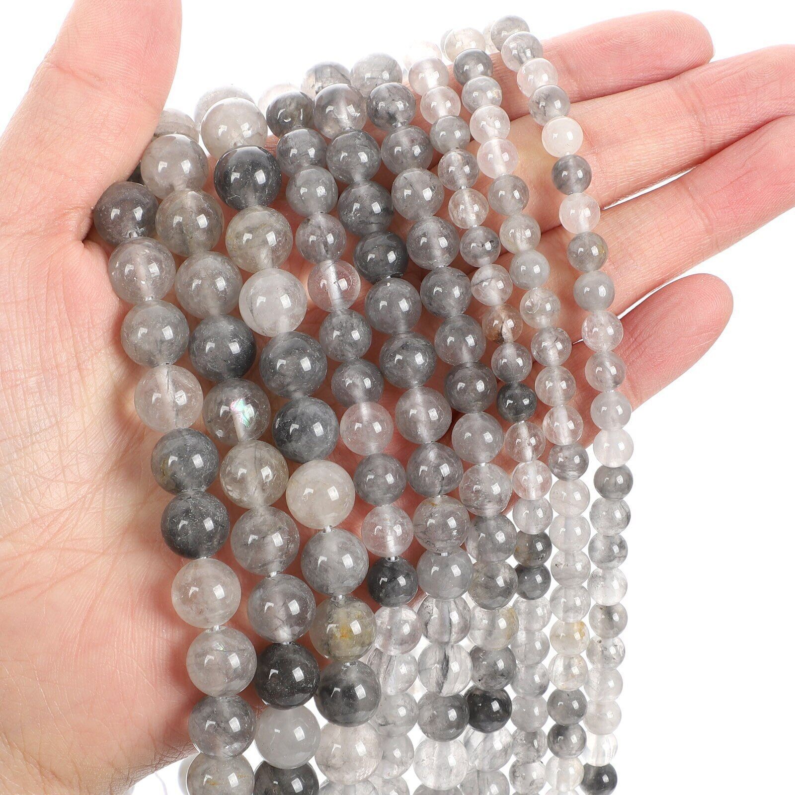 Natural-Gemstone Round Spacer Loose Beads Jewelry Making 4mm 6mm 8mm 10mm 12mm