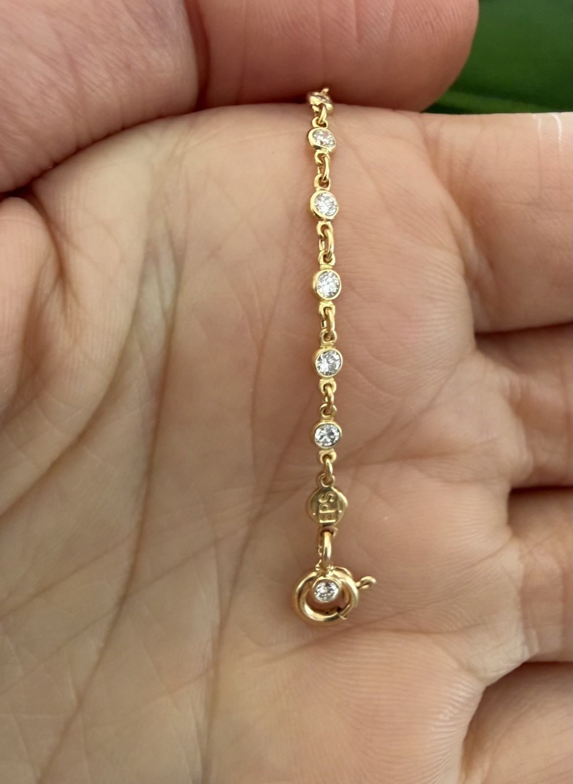 18K Yellow Gold Diamond by the Yard Necklace, 2.05 ct, Natural Diamonds, 18″