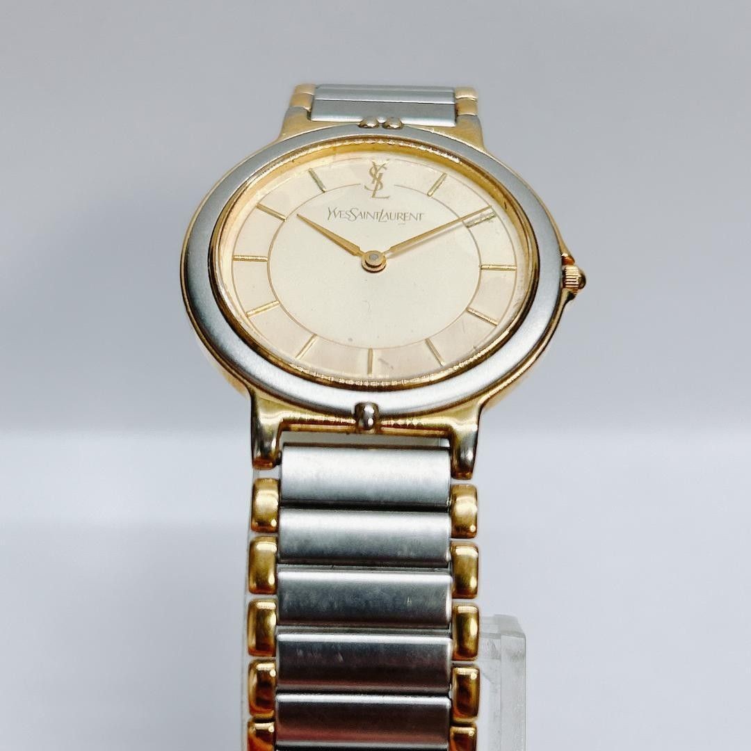 Yves Saint Laurent Ladies Watch Working 00s 4620 E62267 YSL Gold Dial Quartz