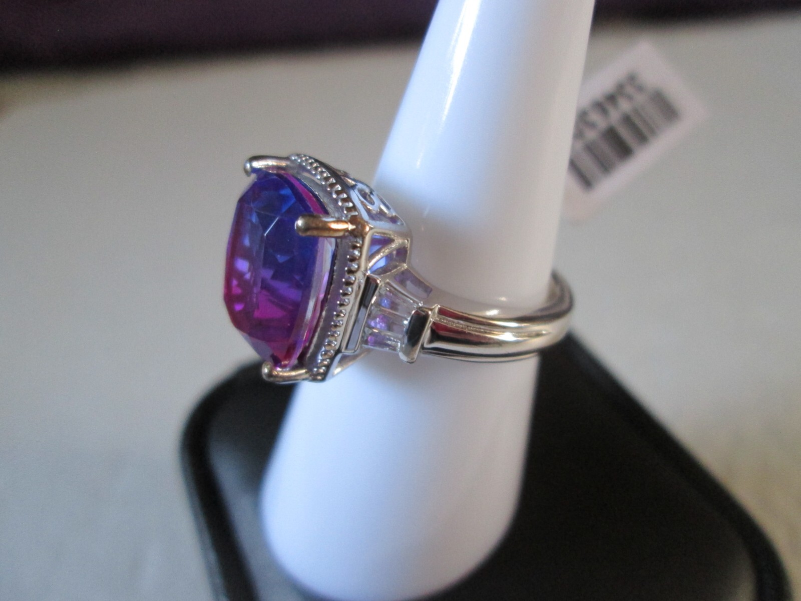 Midnight Fuchsia Platinum over Sterling Silver Ring (Size 10) 6.40 ctw