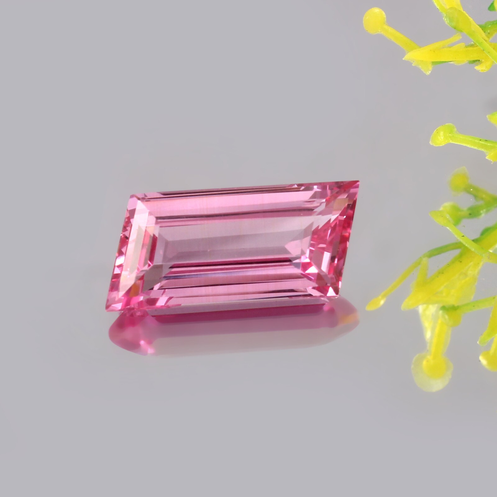 AAA Natural Ceylon Padparadscha Sapphire Tapered Baguette Gemstone Cut 23×10 MM