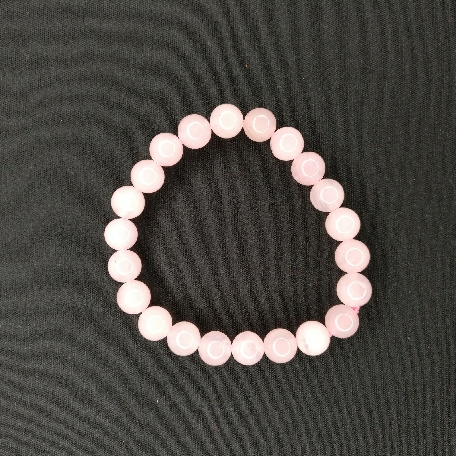 Natural Gemstone Elastic Cord Bracelet Rose Quartz 8mm Pink Christmas Gift 009