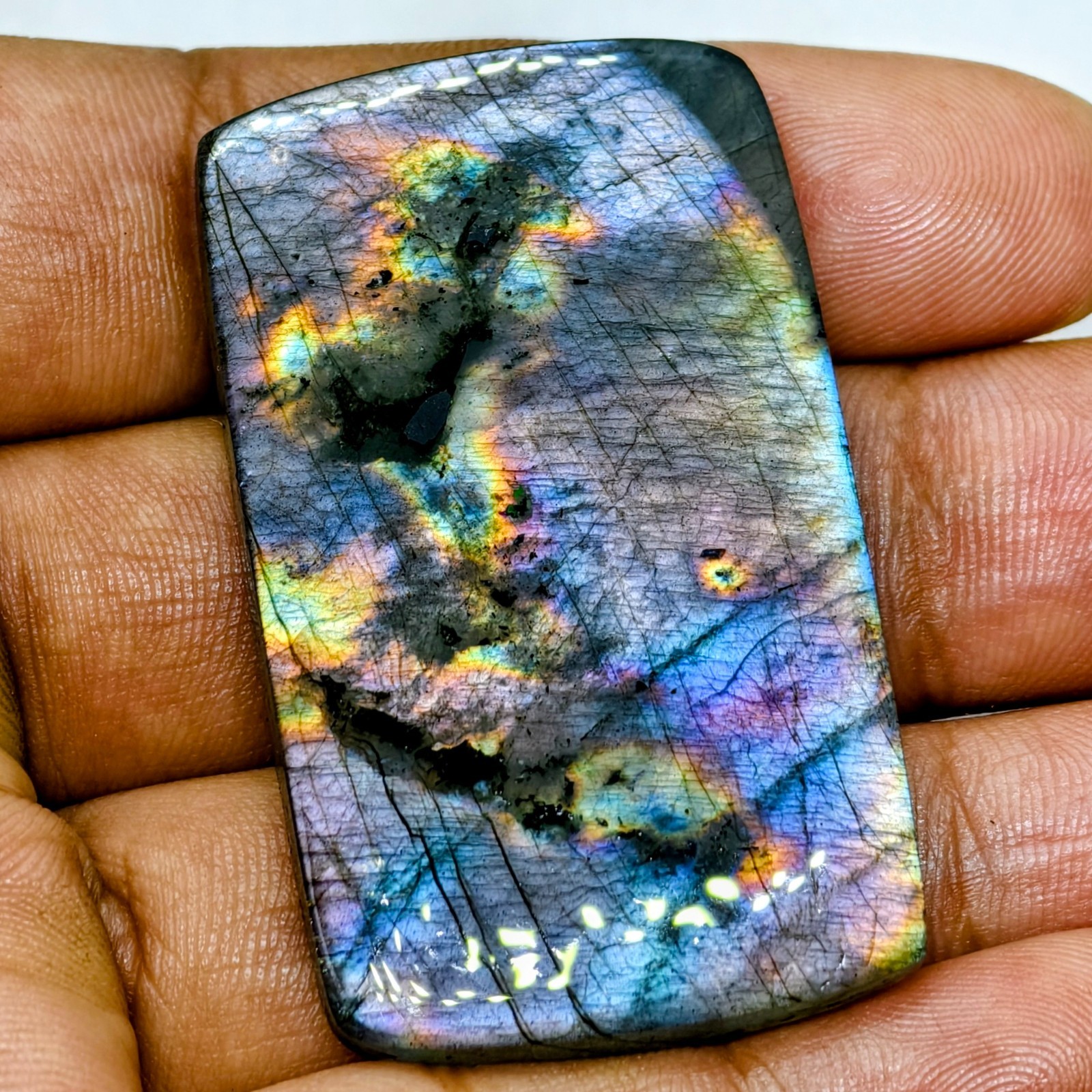 83 Cts Natural Labradorite Cabochon Gemstone For Jewelry 48.1×28.5×5.4 MM