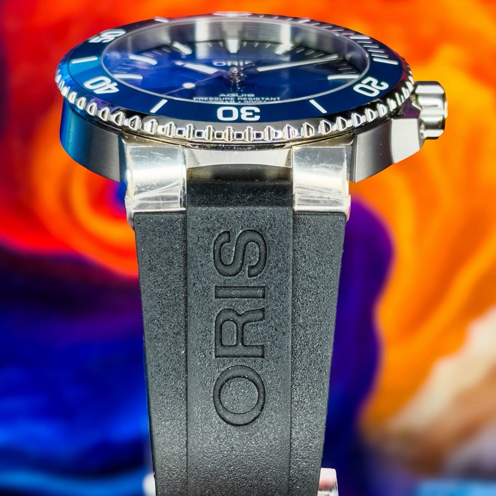 Oris Aquis Blue Dial Full Set Very Good Condition 10 Year Warranty