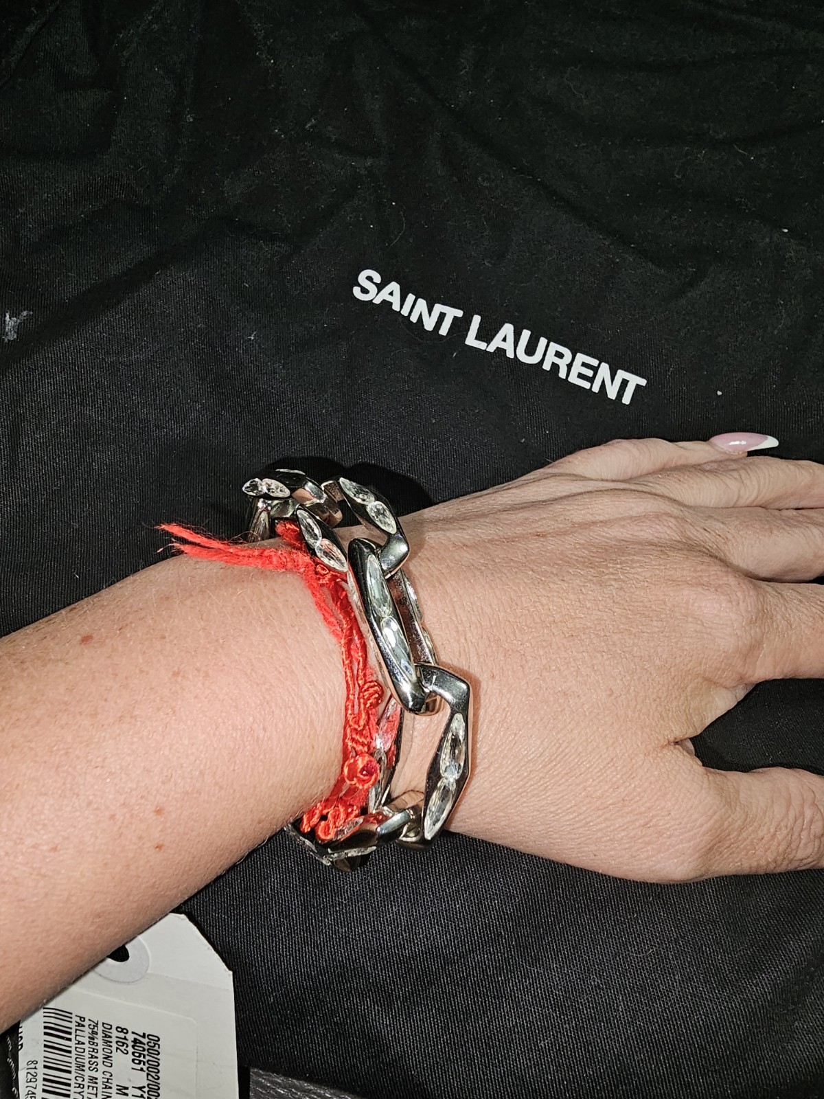 NEW YSL Saint Laurent Diamond Chain & ST Bracelet Authentic