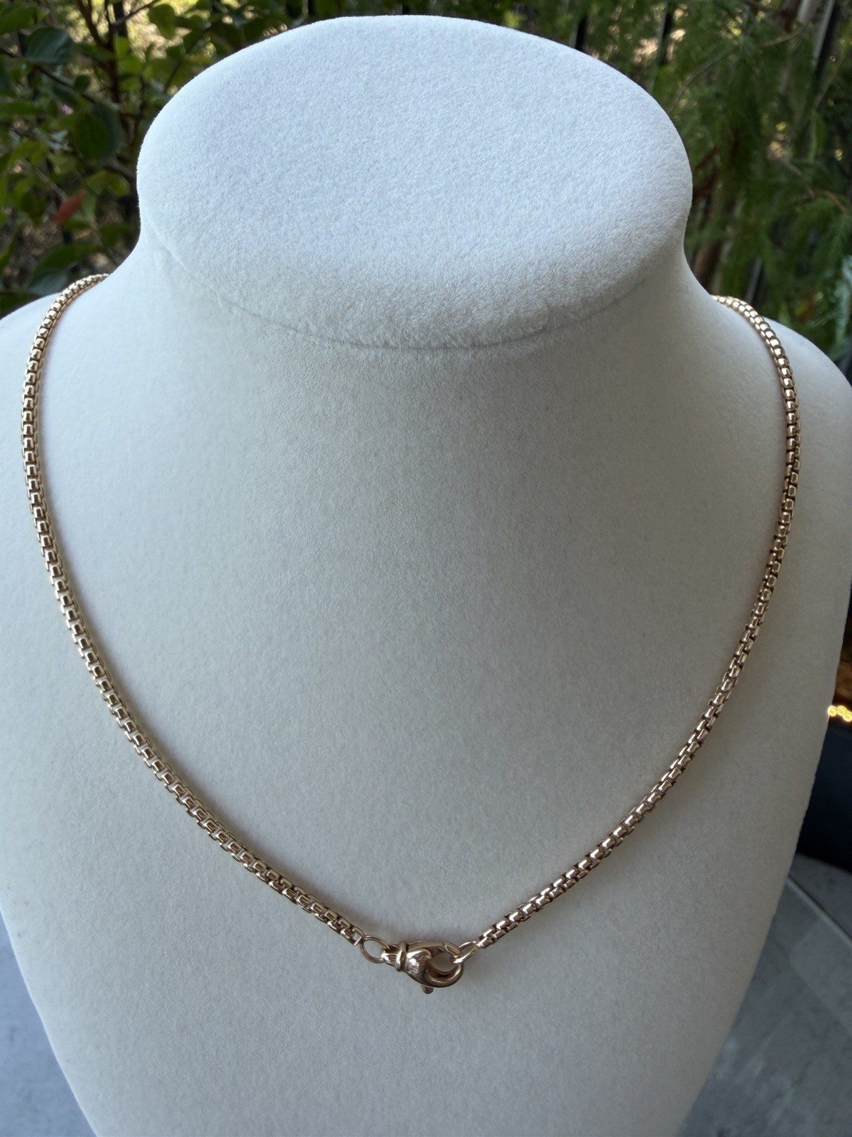 David Yurman 26in 2.7mm 18k Rose Gold Box Chain. Great Weight! Box Included.