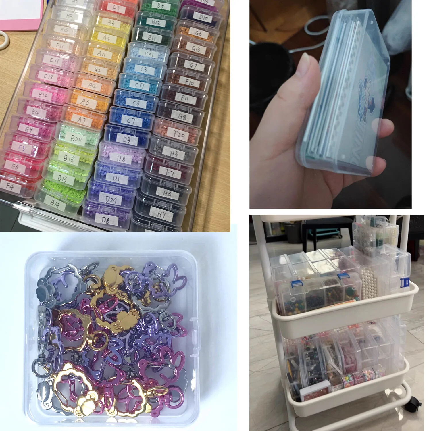 Mini Storage Box Rectangular Plastic Transparent Holder With Lid Container Case