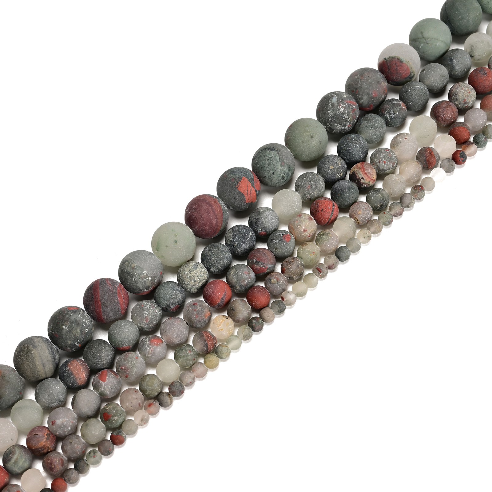 African Bloodstone Matte Round Beads 4mm 6mm 8mm 10mm 12mm 15.5″ Strand