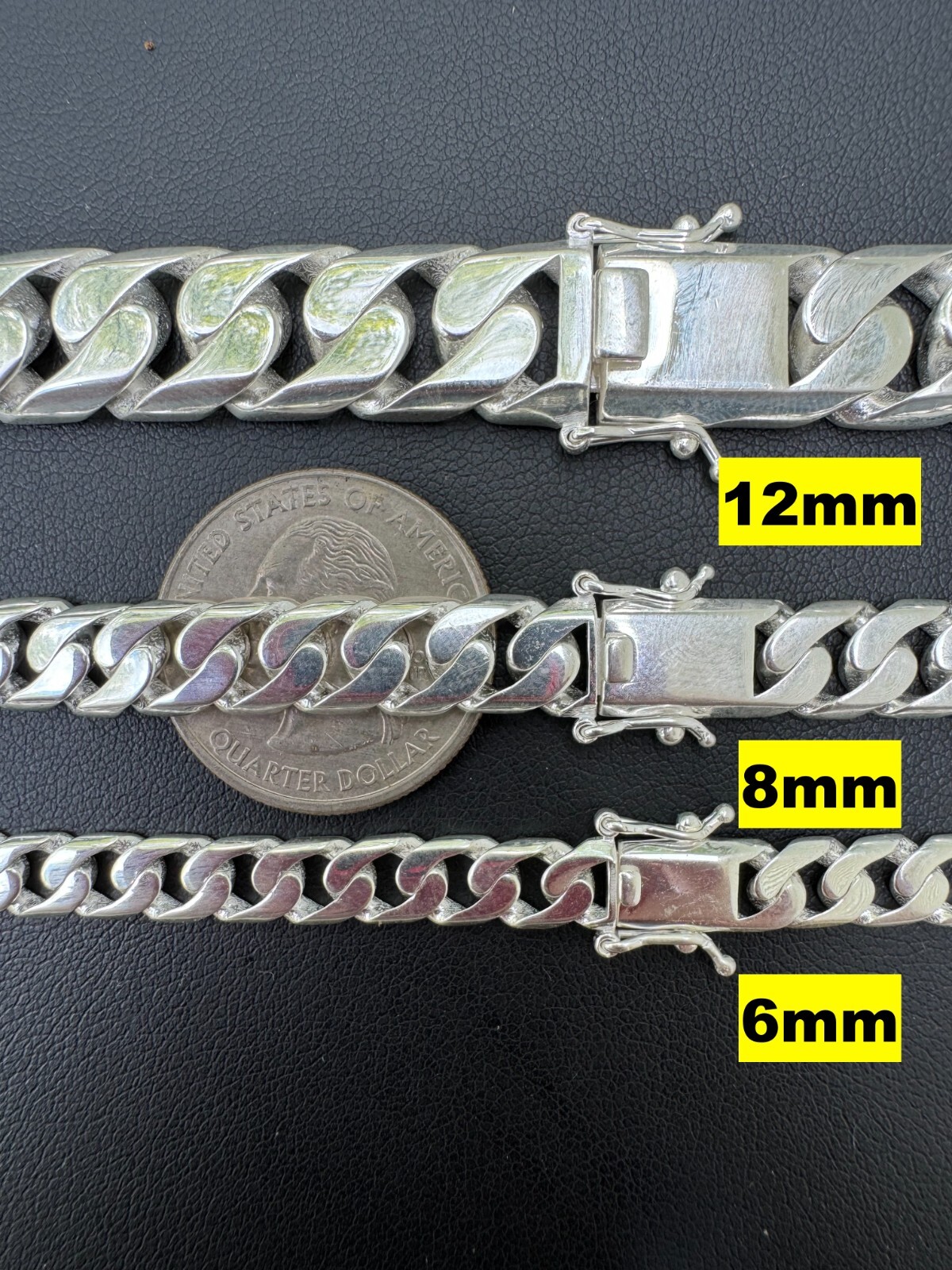 Handmade Miami Cuban Link Chain Necklace / Bracelet Real Solid 925 Silver 6-20mm
