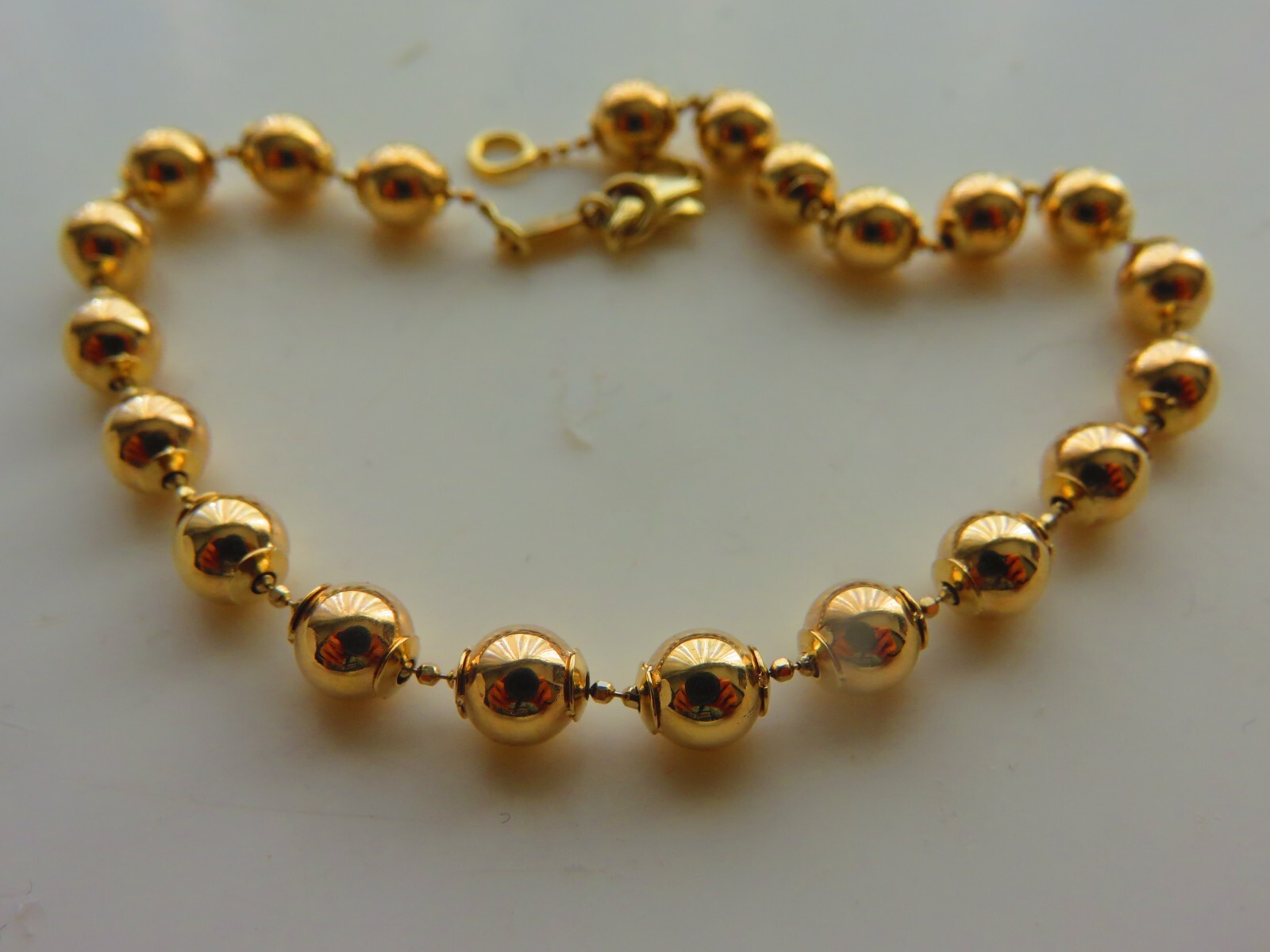Gold Bracelet 9 Carat Yellow Ladies With Delicate Balls