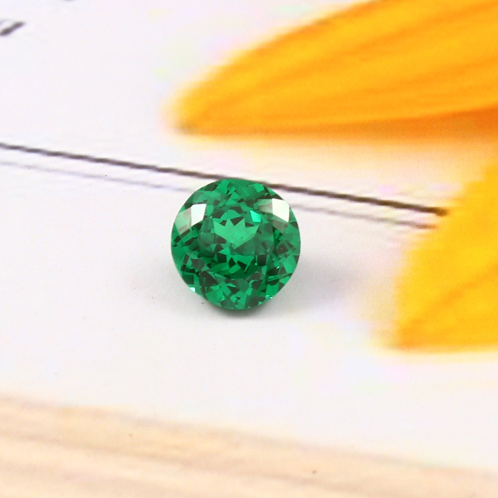 14×14 MM Colombian Emerald Round Cut Fine Quality Hydrothermal Gemstone Loose