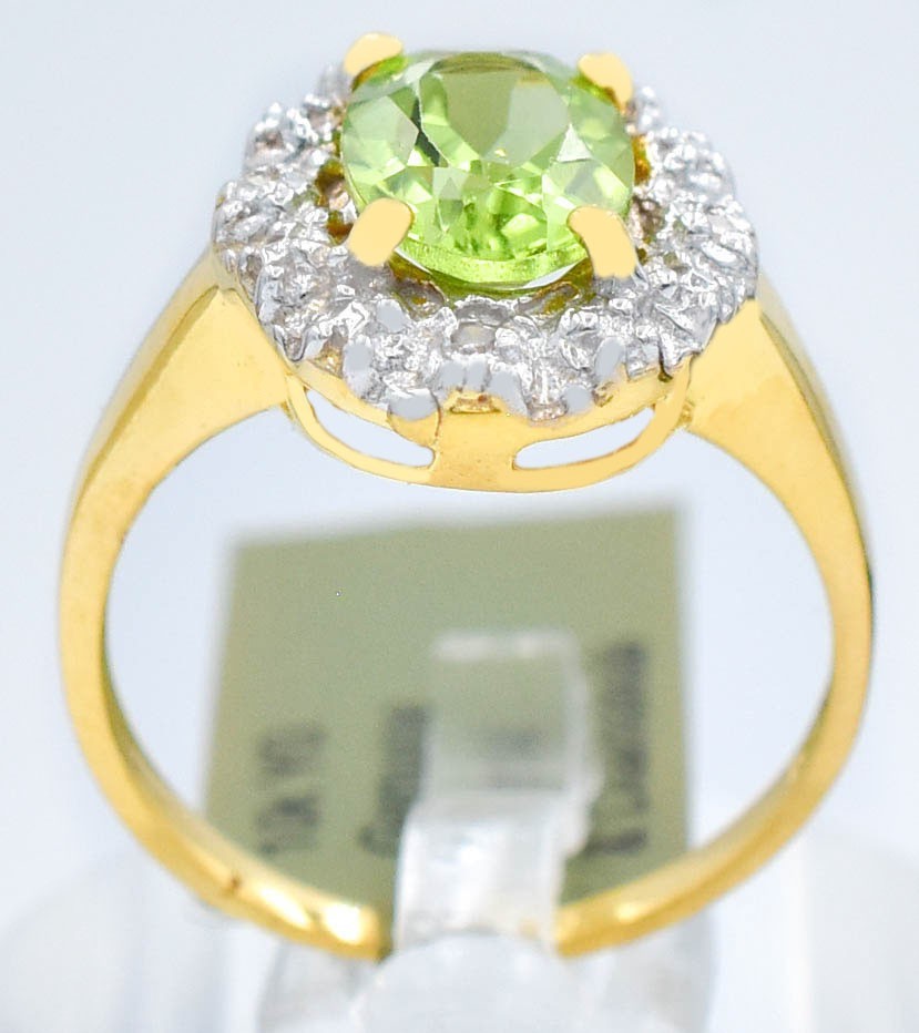 GENUINE 1.85 Cts PERIDOT & DIAMOND RING 10k SOLID YELLOW GOLD – Free Appraisal