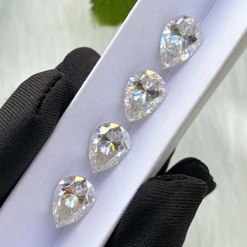 1-5pcs Pear Cut Real Moissanite Loose 0.35-5ct D Color VVS1 GRA Wholesale Price