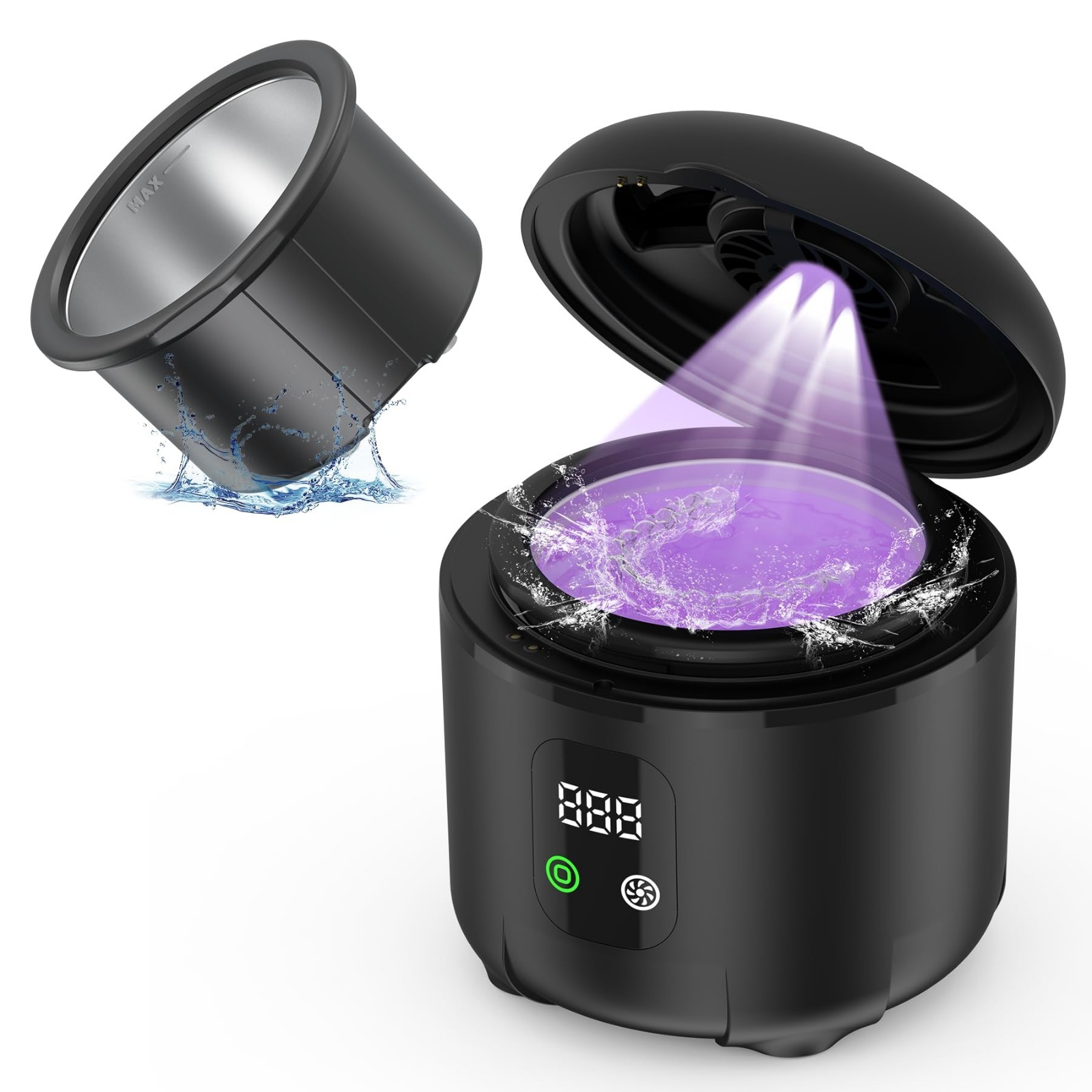 Portable Ultrasonic Cleaner 25W – Multi-Mode 45KHz for Dentures, Braces, Jewelry