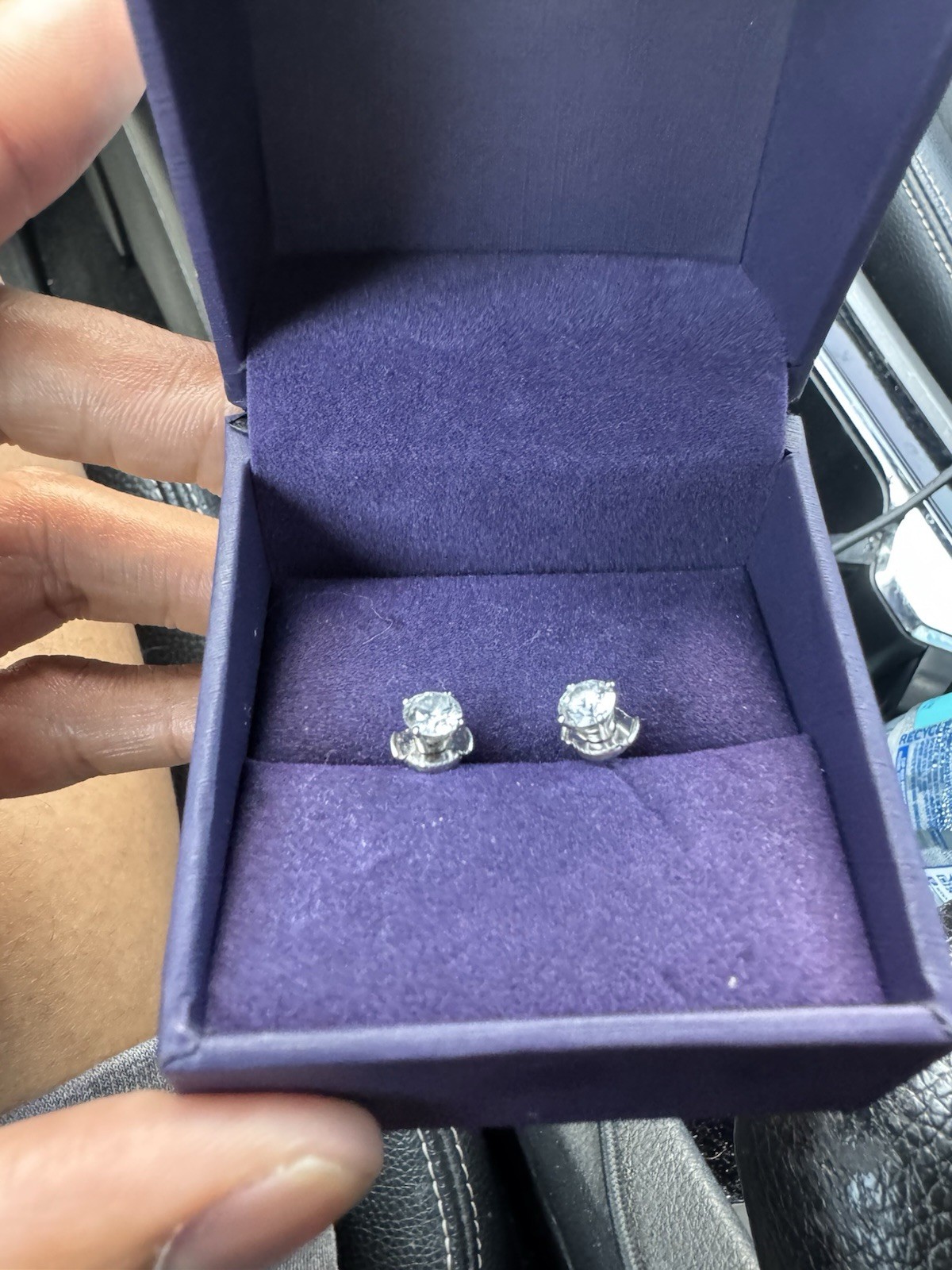 14k White Gold IGI Lab-Grown Round Diamond Stud Earrings 1.00ctw F-G VVS2-SI1