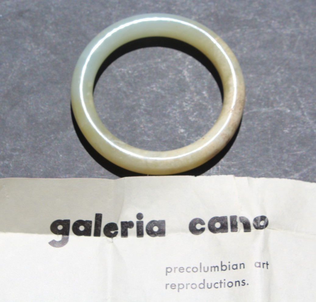 VTG.Galleria L.A. CANO Pre Colombian Repro Carnelian Jade Bangle W/Cert #P1085