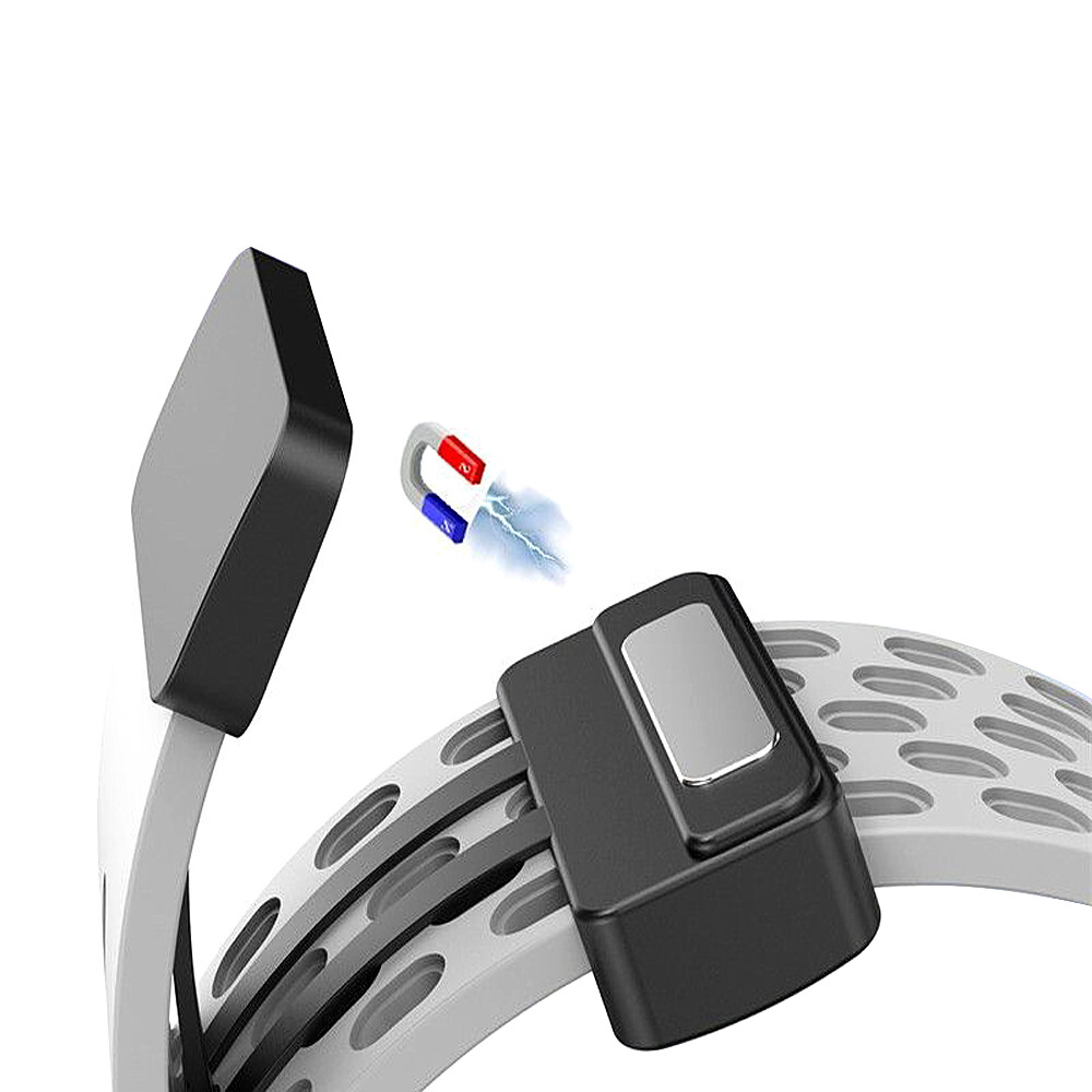 20/22mm Colorful Perforated Breathable Magnetic Silicone Rubber Watch Strap Band