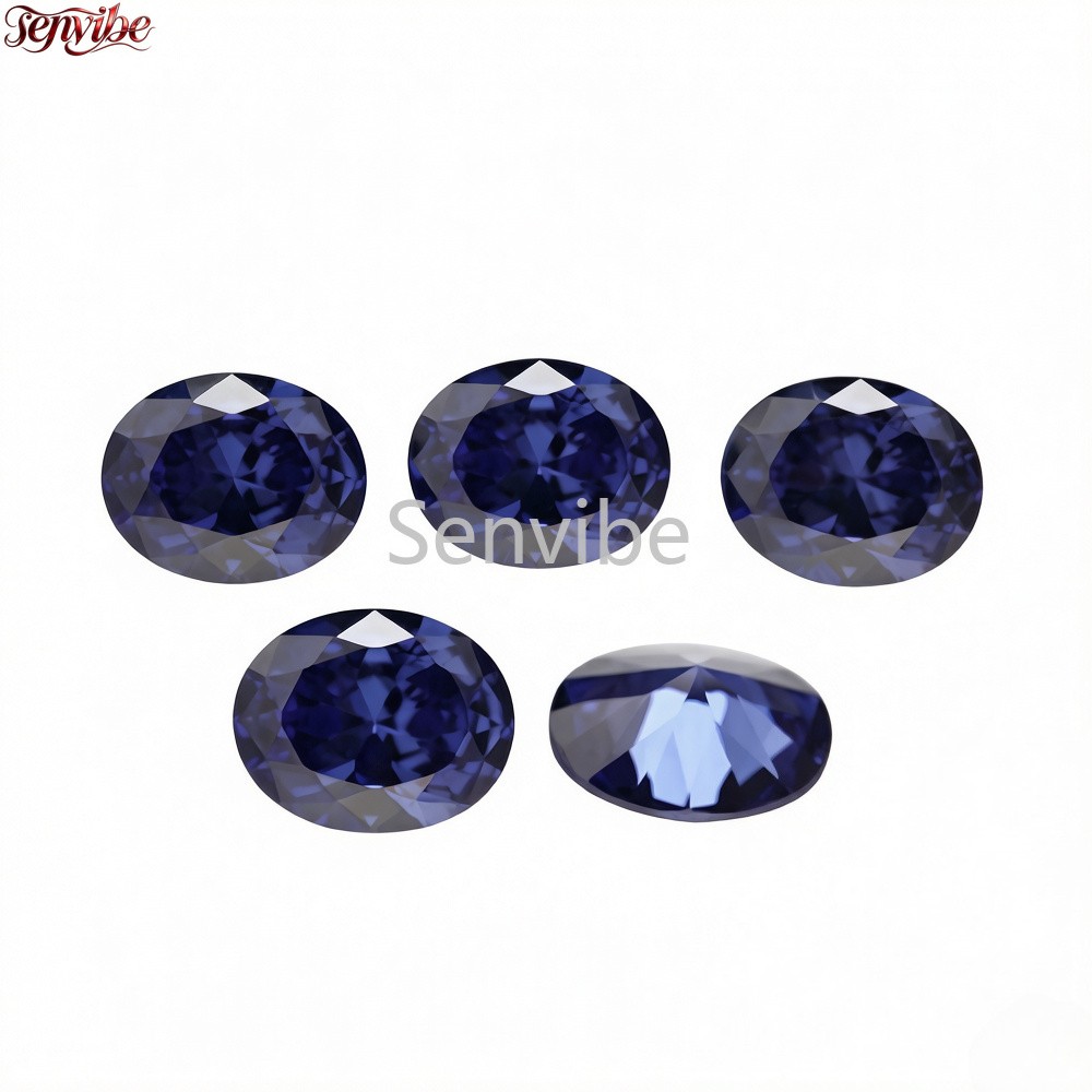 10~20pcs Tanzanite Blue Oval Cut Synthetic Zircon 5A Loose CZ Accent Gemstone