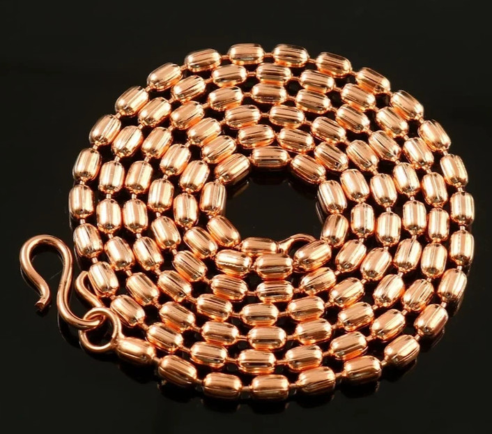 26 inch Pure Copper 4 MM Bar Chain Necklace, Healing Copper Jewelry, Spiritual