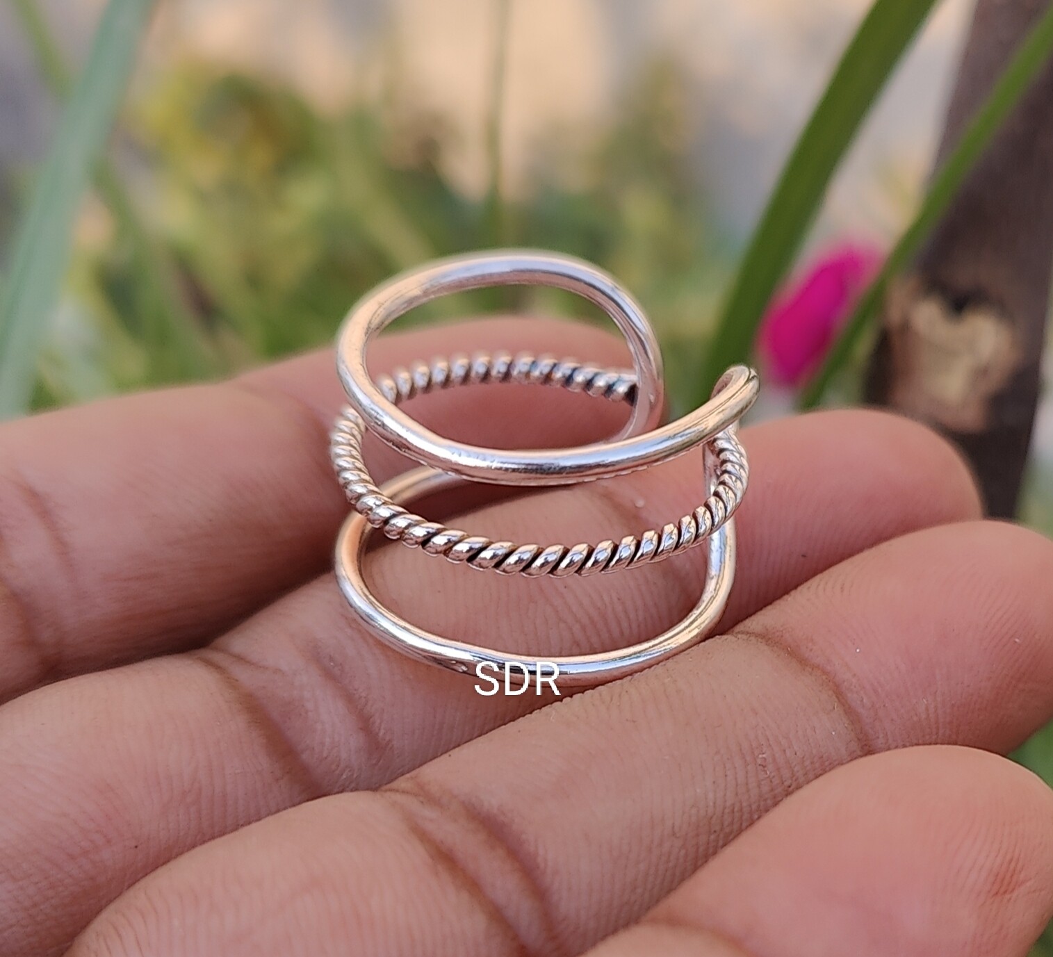 Adjustable Ring 925 Sterling silver Band& Statement Ring Handmade Ring All Size