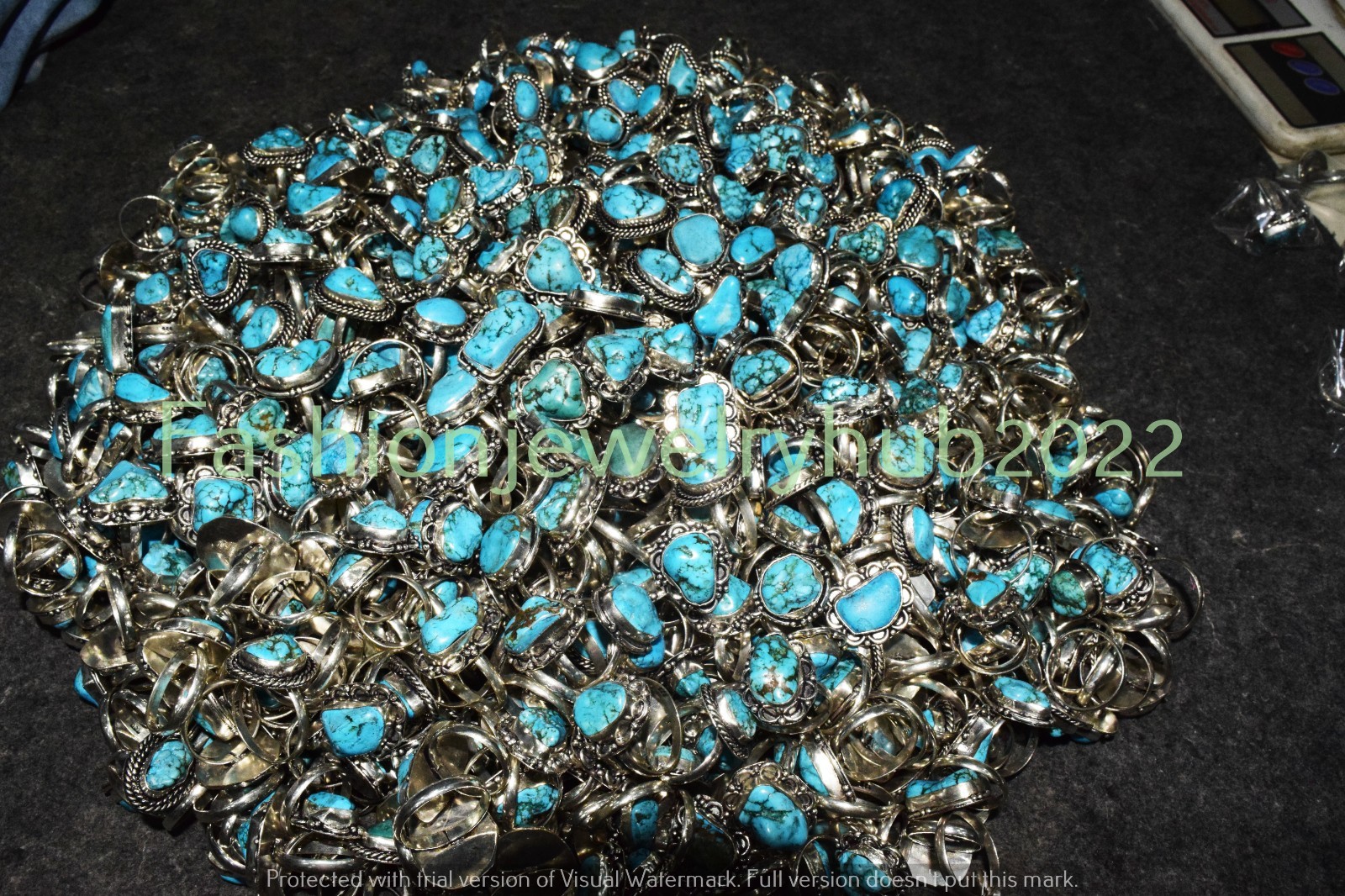 BULK !! Tumbal Turquoise Gemstone Rings Wholesale Lots 925 Silver Plated jewelry