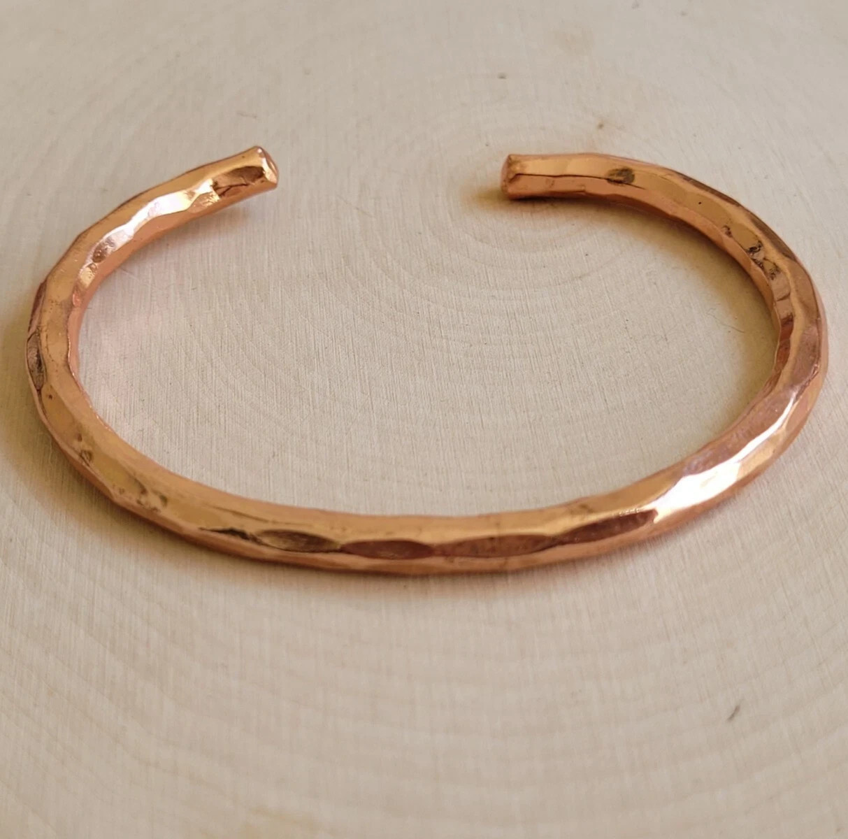 Vintage Hammered Copper Cuff Bracelet Arthritis Pain Relief Therapy Bangle