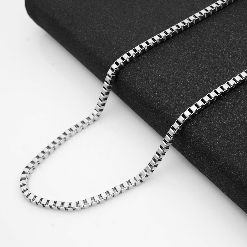 5pcs 2.5mm/3mm Stainless Steel Box Chain Necklace for Men Women Jewelry Chains