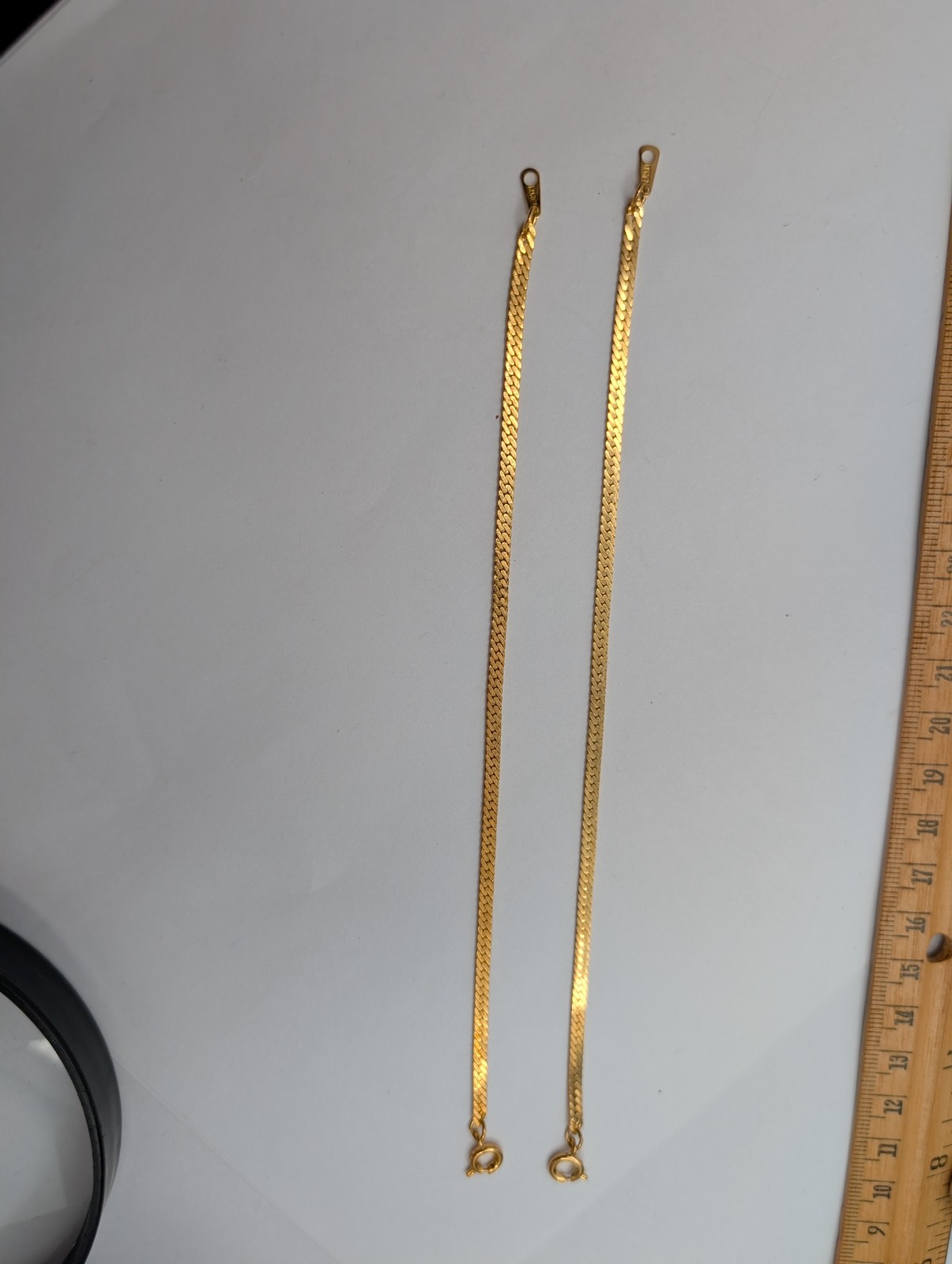 Vintage Gold Tone Herringbone Chain Bracelet , 7 Inch, Marked Korea 2 avail