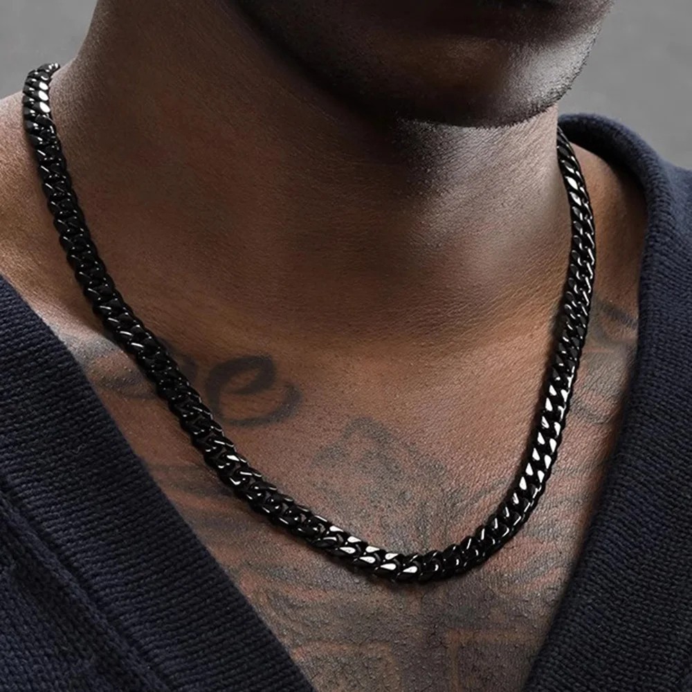 3/5/7mm Stainless Steel Cuban Link Chain Classic Punk Personality Jewelry