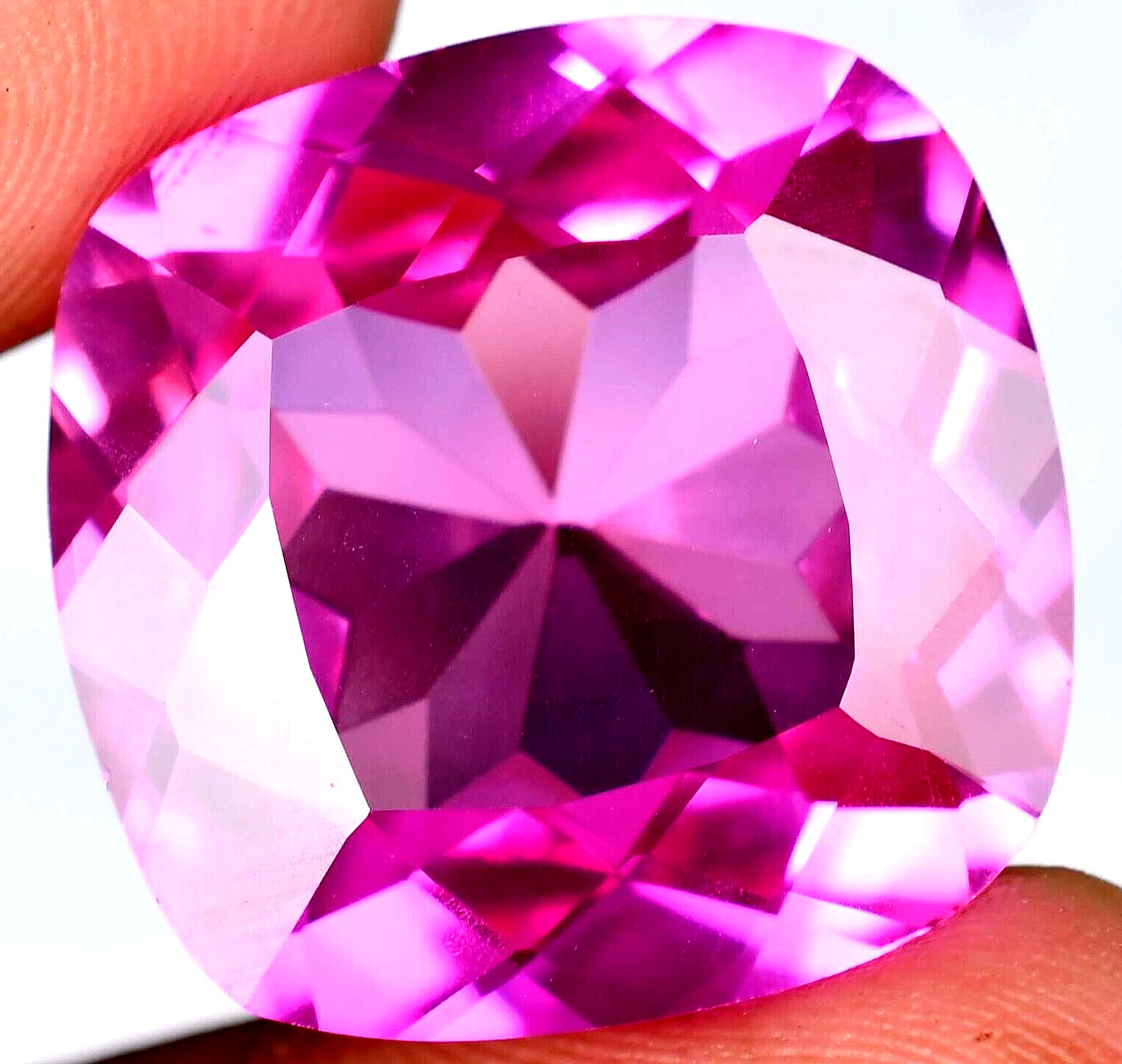 50.00 Ct Flawless Royal Pink Sapphire Cushion Stunning Certified Loose Gemstone
