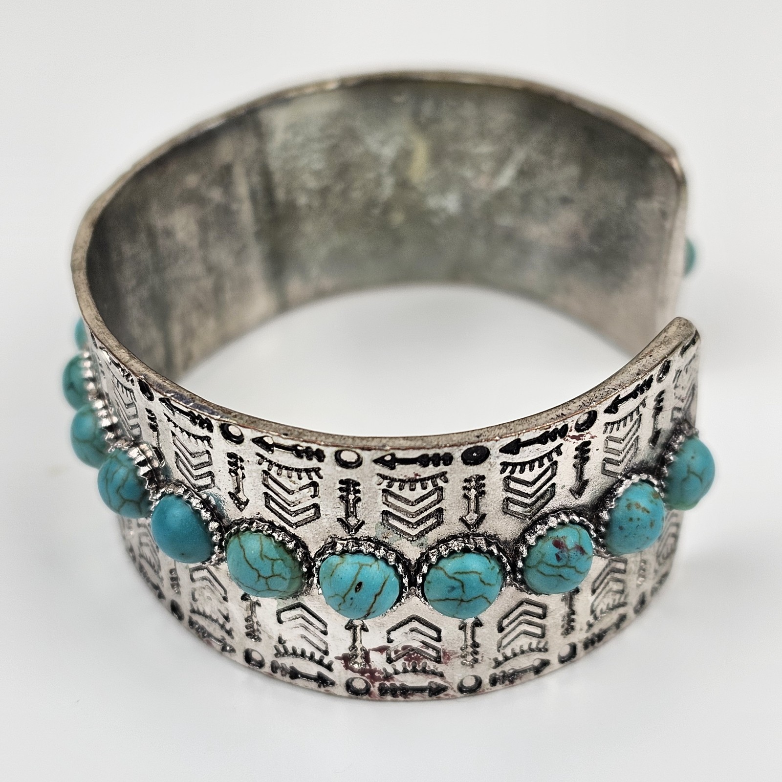 JEWERLY – Sterling Silver Native American Vintage Antique Cuff Bracelet 2.5 oz
