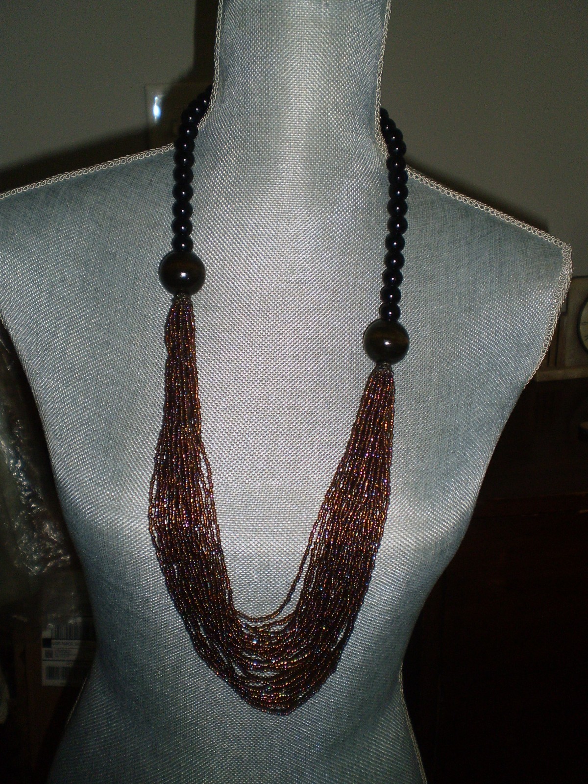16 in drop brown necklace read description