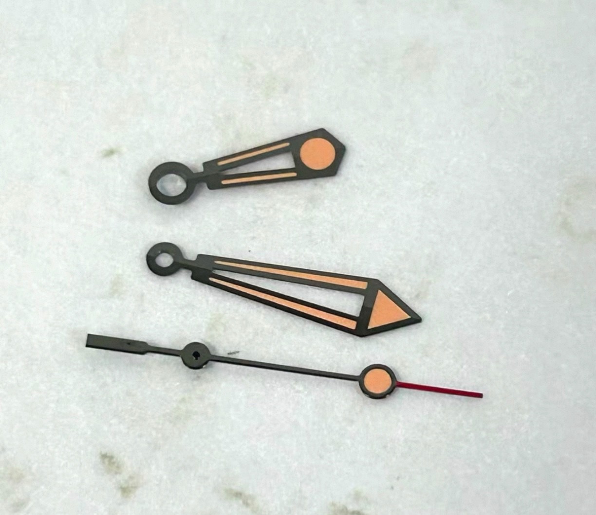 1 Set Black Orange Luminous Watch Hands 9x13x14mm For NH35 NH36