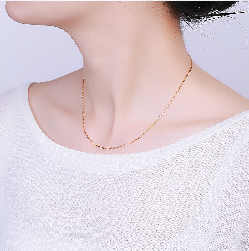 9CT YELLOW GOLD & SILVER BELCHER CHAIN NECKLACE 16″ 18″ 20″ 22″ 24″