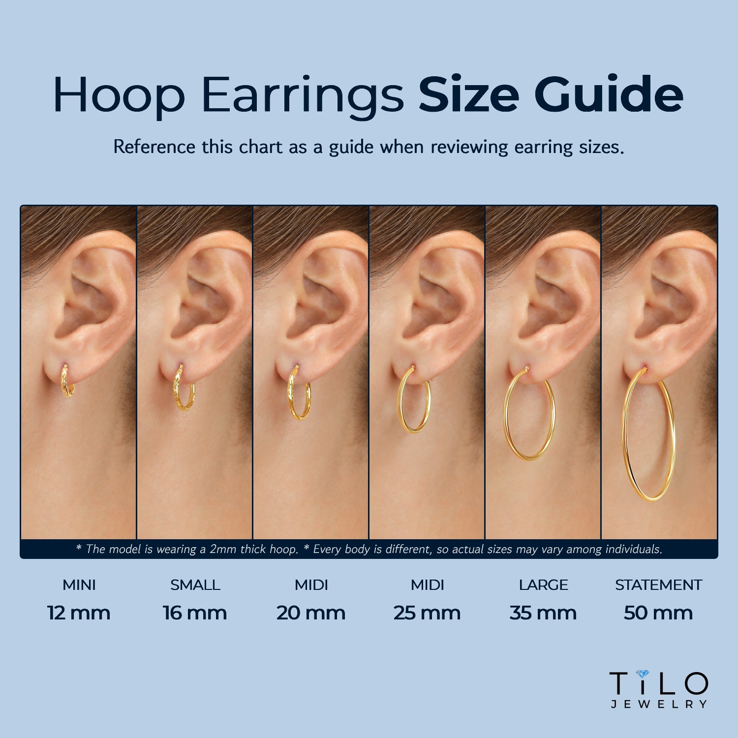 14K Real Solid White Gold Round Endless Hoop Earrings 1mm Tube Hoops Ear Rings