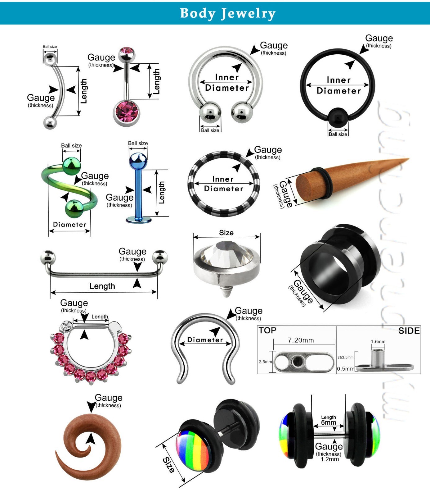 PAIR Steel Industrial Eyebrow Ear Cartilage Tragus Tongue & Nipple Ring Barbell