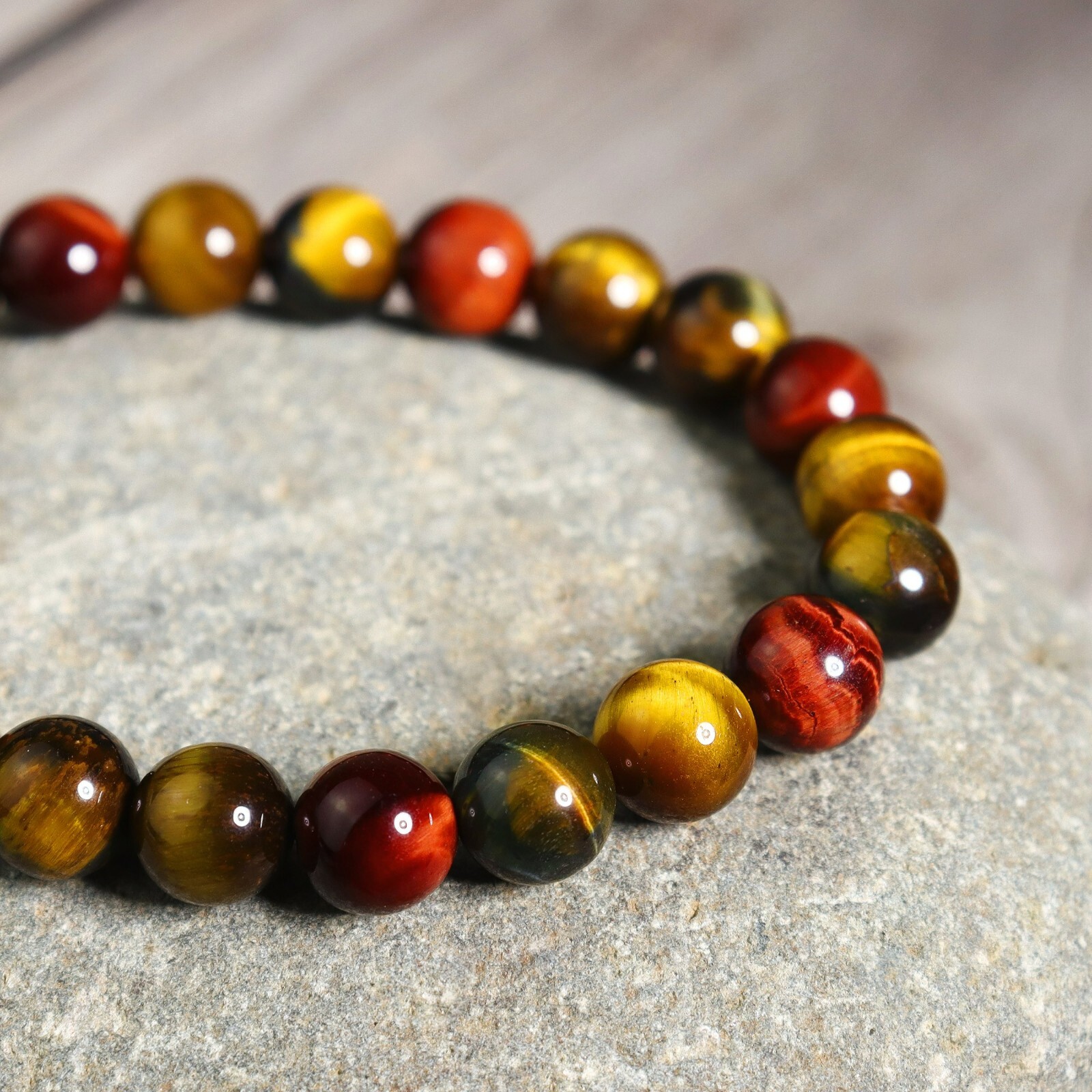 Natural Crystal Gemstone Tiger Eye 8mm Beads Healing Women Men Bracelet Gift