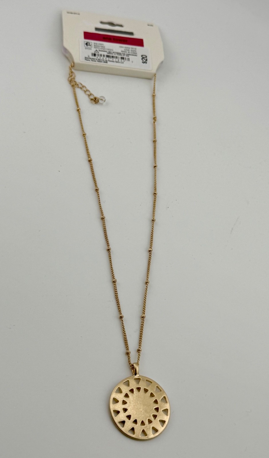 Women’s Sunburst Pendant Necklace 17 in. Chain by a.n.a