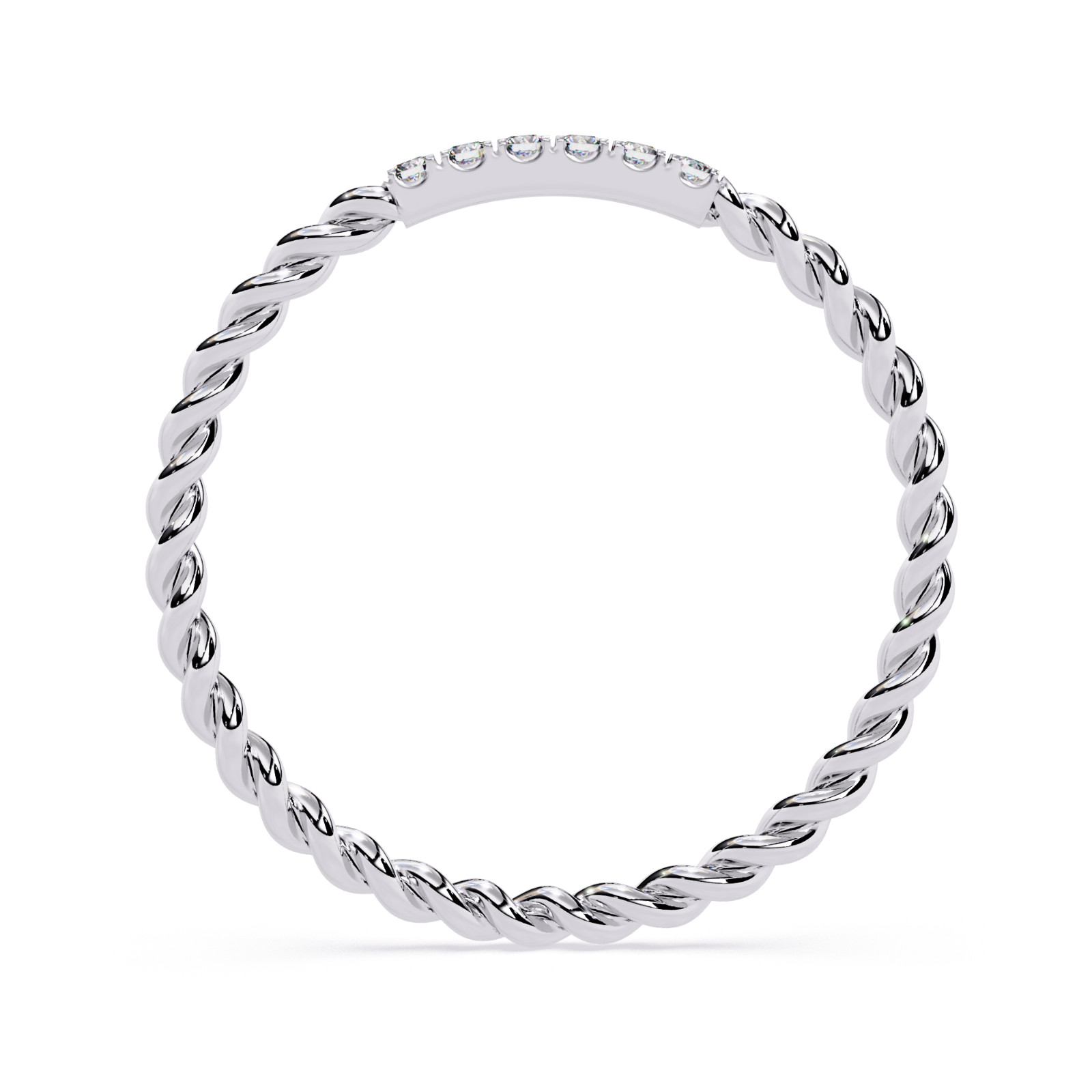 Lab Grown Diamond Twisted Rope Ring 925 Sterling Silver Dainty Stackable Band