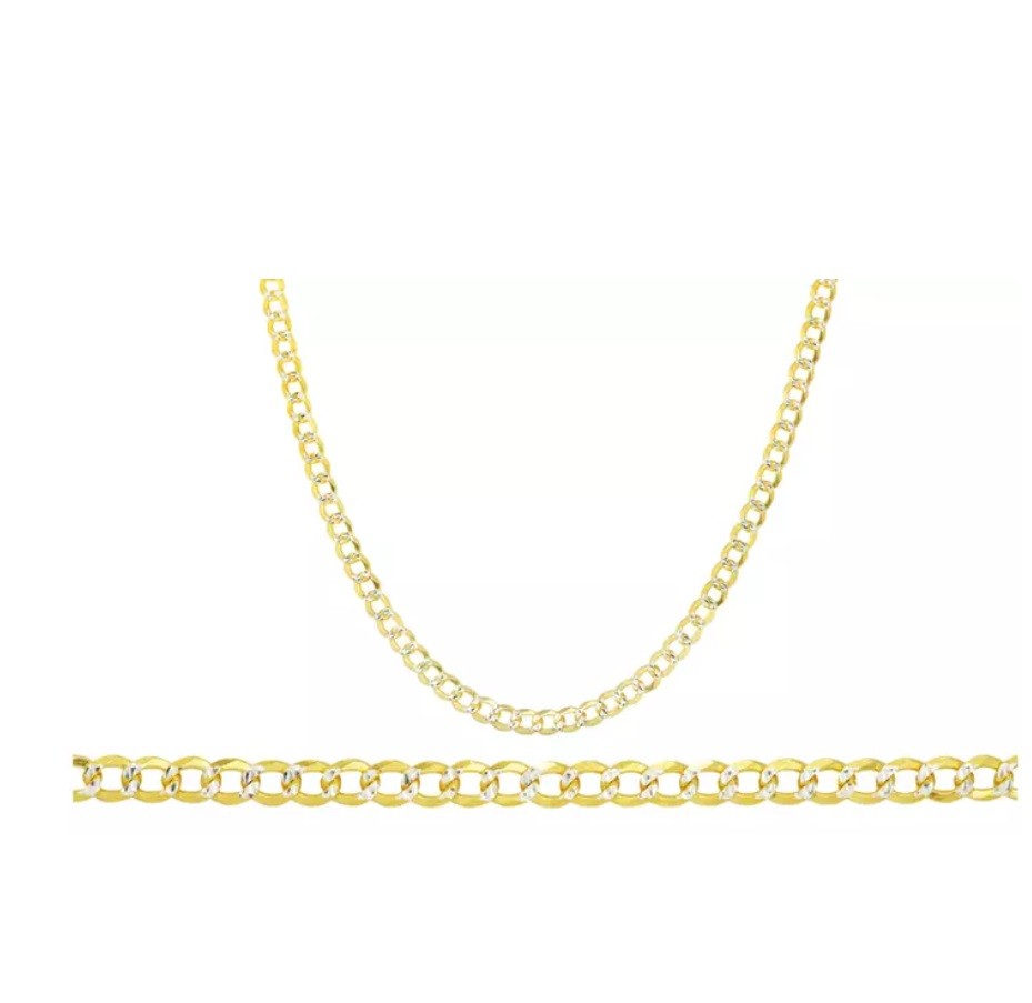 18K Yellow Gold Filled Tarnish-Resistant 2mm Thin Cuban Curb Chain Necklace Q70G