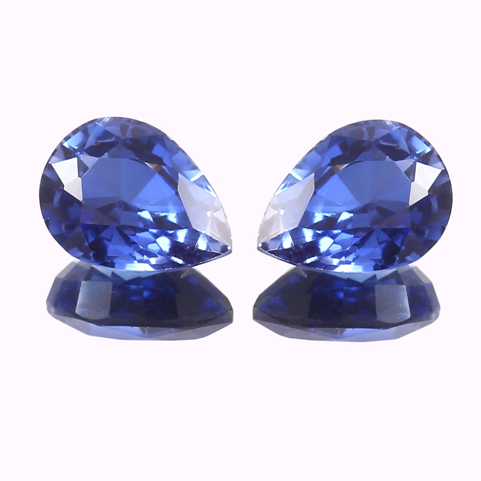 AAA Natural Flawless Ceylon Blue Sapphire Loose Pear Gemstone Cut Pair 9×7 MM