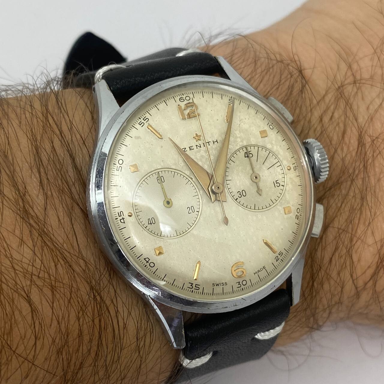 VINTAGE ZENITH CHRONOGRAPH 36MM MANUAL WIND CAL EXCELSIOR PARK