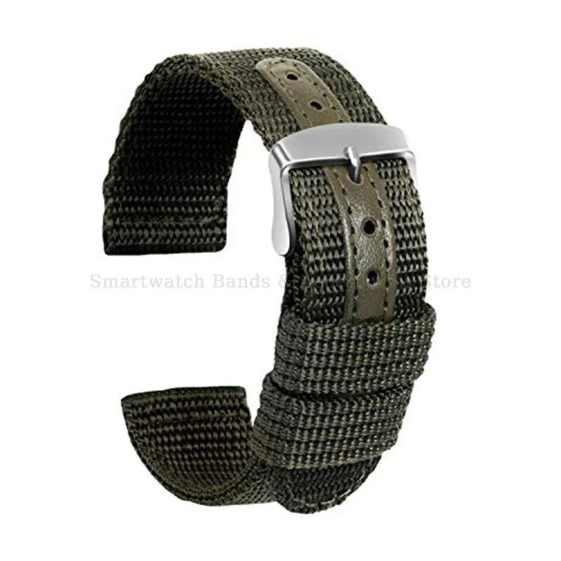 18mm 20mm 22mm 24mm Military Canvas Nylon Wrist Watch Band Strap Bracelet Sport