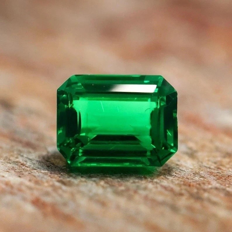 AAA 9.46 Ct Flawless Lab-Created Green Emerald Cut Certified Loose Gemstone