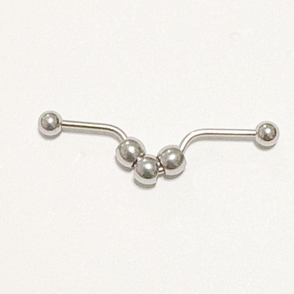 3 Balls DIP Style INDUSTRIAL BARBELL 316L Surgical Steel 14g 1-1/2″ Length.