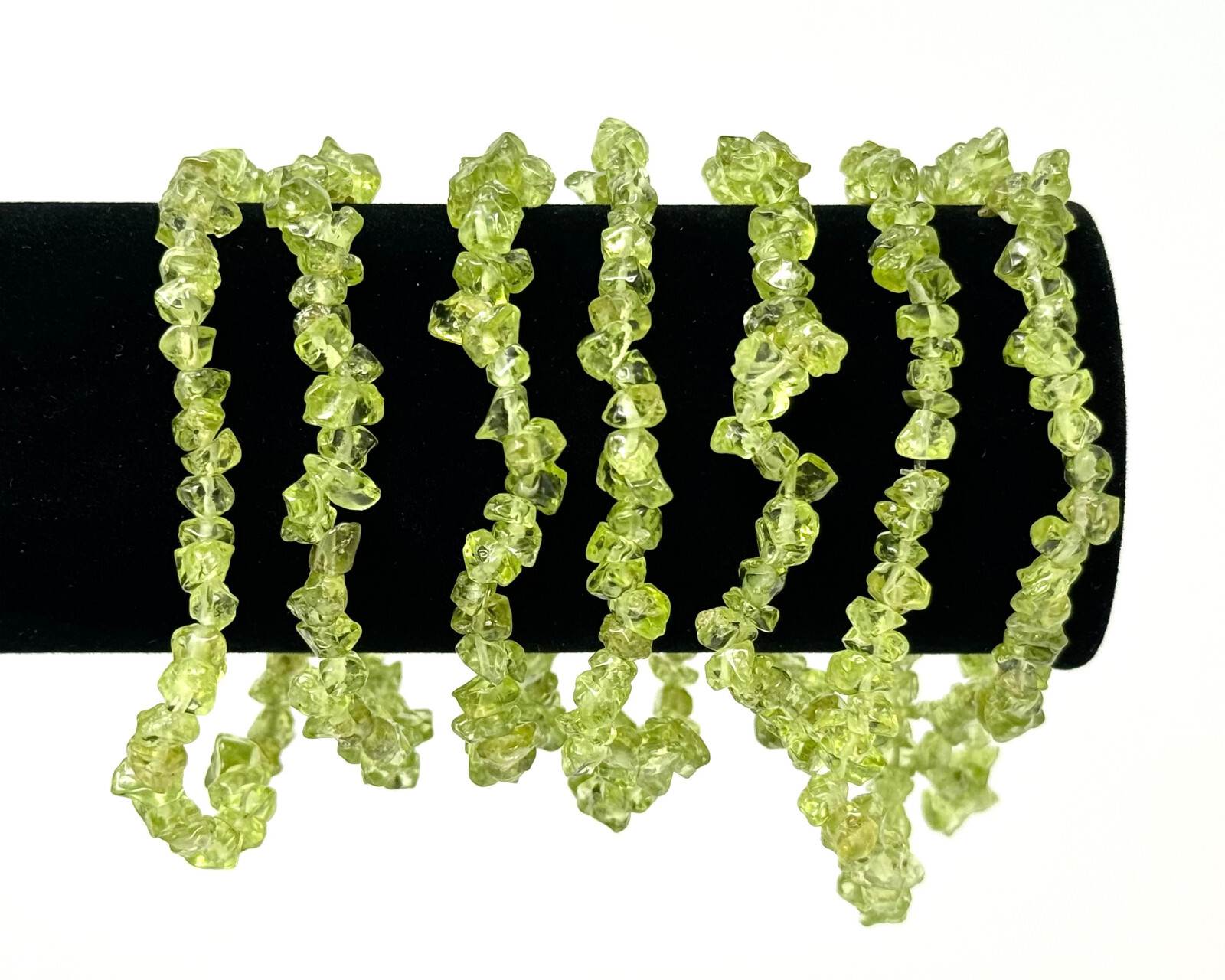 Peridot Chip Bracelet, Stretch: Raw Natural Peridot Crystals (US SELLER)