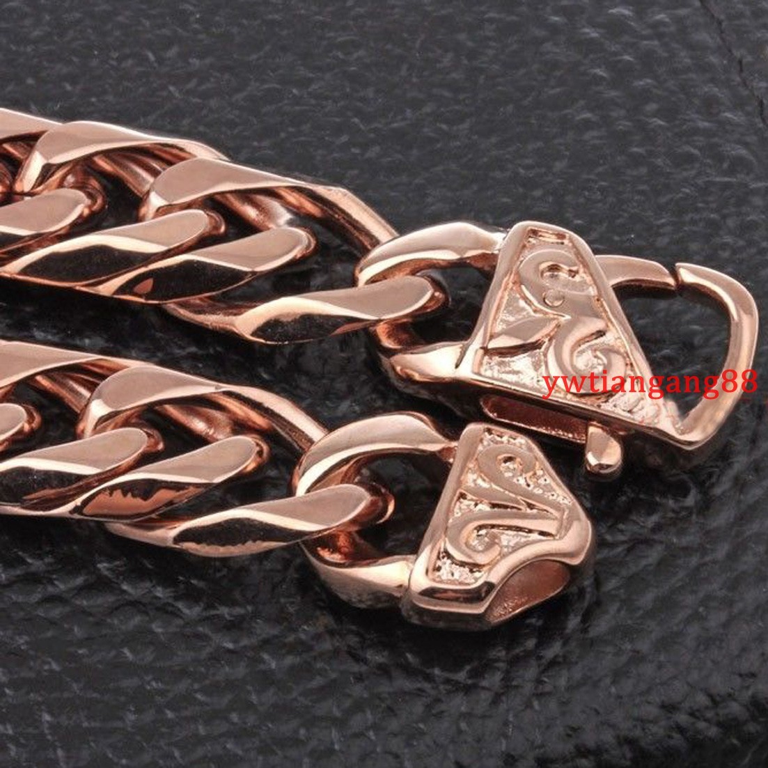 13/16mm Heavy Rose Gold Stainless Steel Mens Curb Cuban Chain Necklace Bracelet