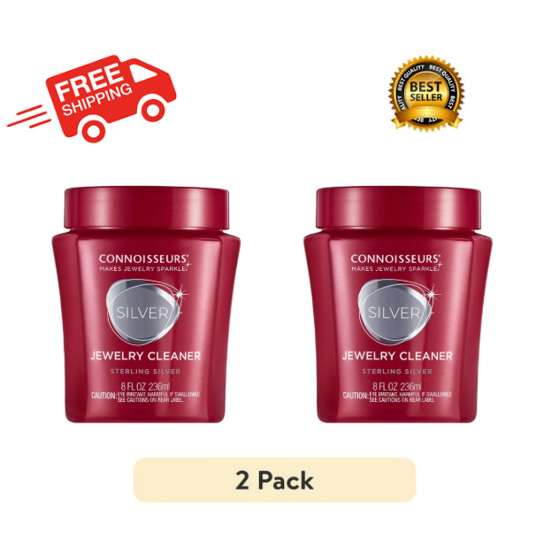 (2 PACK) Connoisseurs Silver Jewelry Cleaner, Liquid Dip Jewelry Cleaner in Red