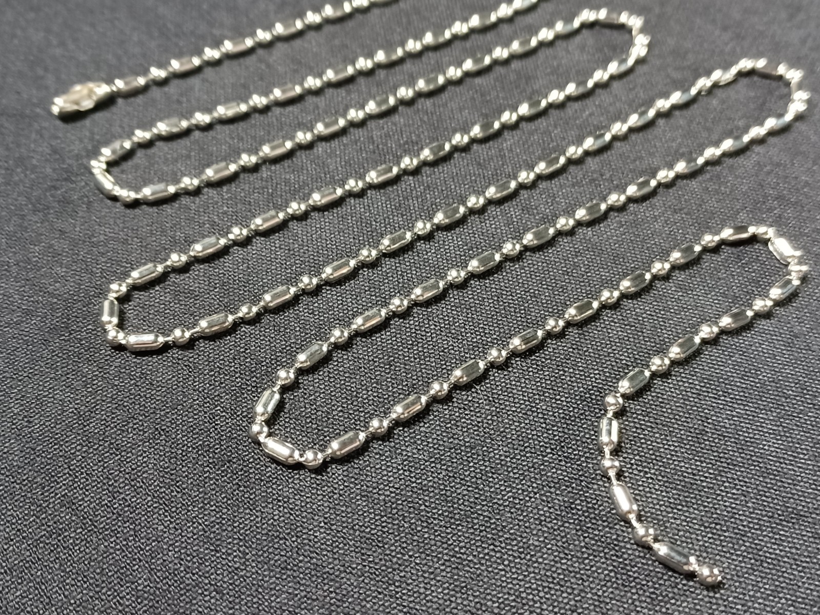 Stainless Steel Bar & Ball Bead Military Type Dog Tag Chain, Necklace, Bracelet